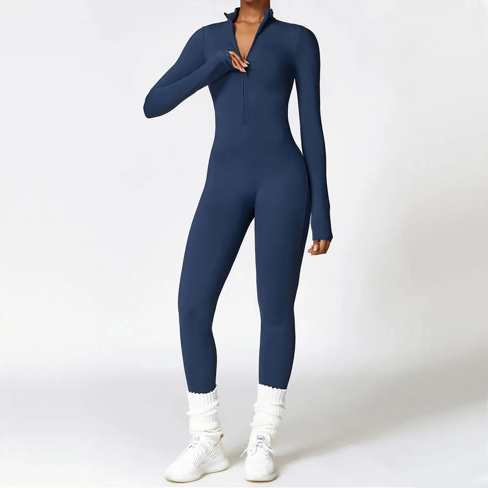 Endura X Zipper Yoga Rompers Long Sleeved One-piece